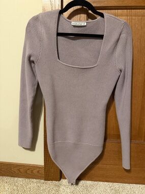 Abercrombie Ribbed Square-Neck Bodysuit